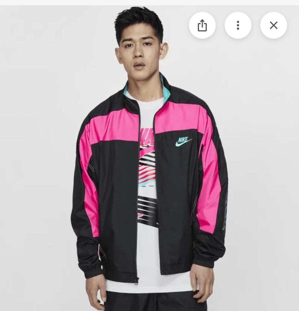 Nike x atmos NRG Vintage Patchwork Track Jacket Black Pink Jade Men’s M